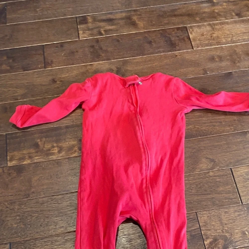 Pottery Barn Kids Festive Red Footie Pajamas